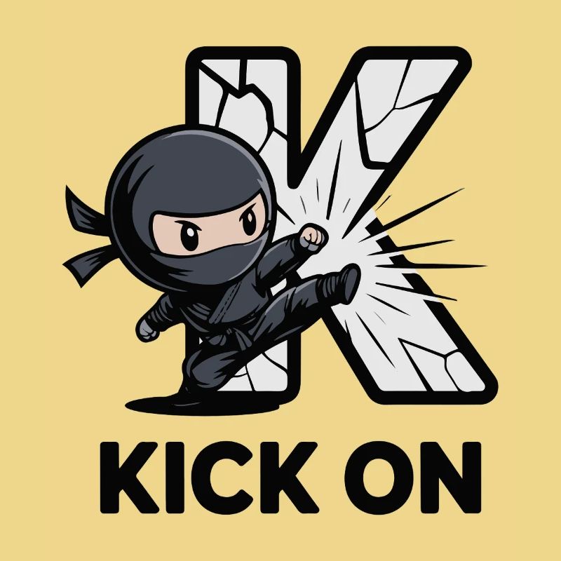 Ninja Kick Through K Logo