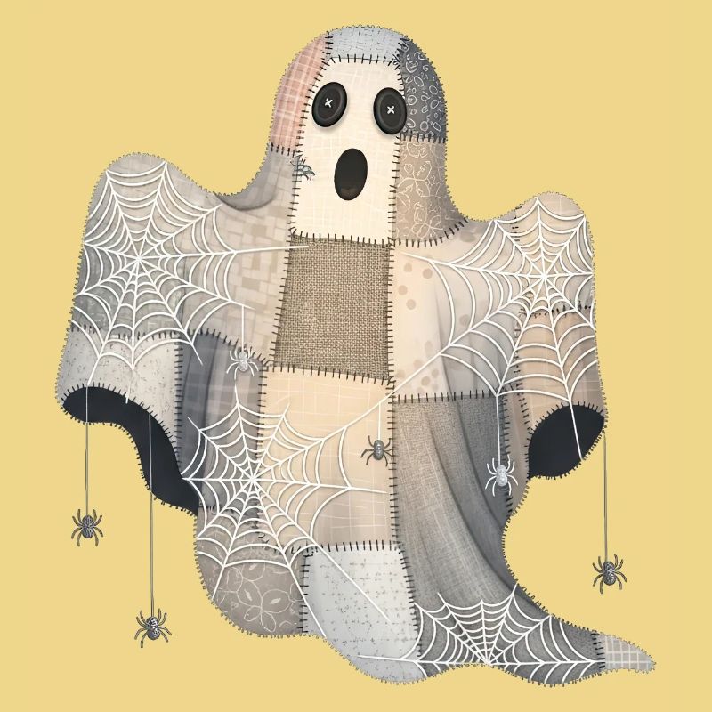 Patchwork Geist mit Spinnennetzen