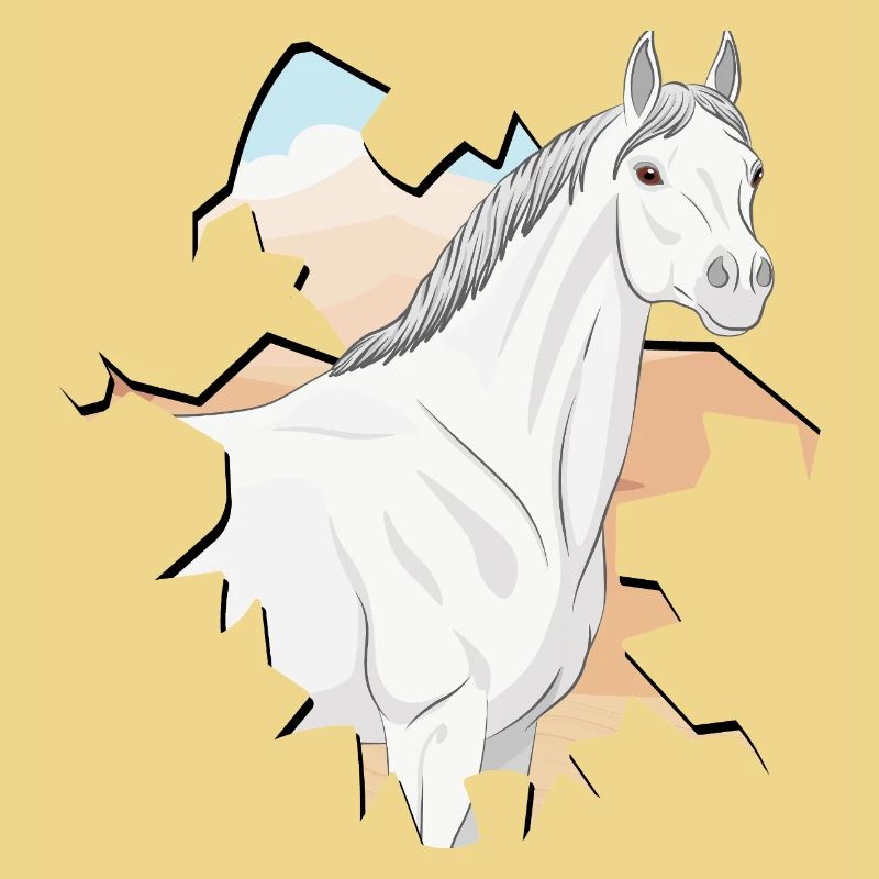La tête d'un cheval Abbayan devant un désert