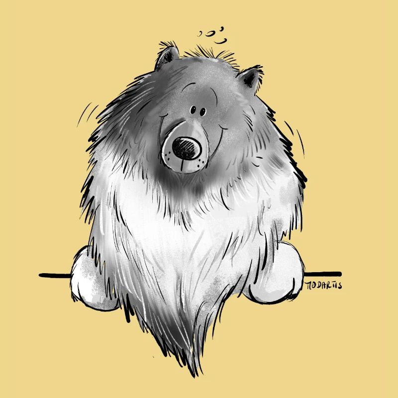 Lustiger Wolfsspitz I Comic Hund Geschenk