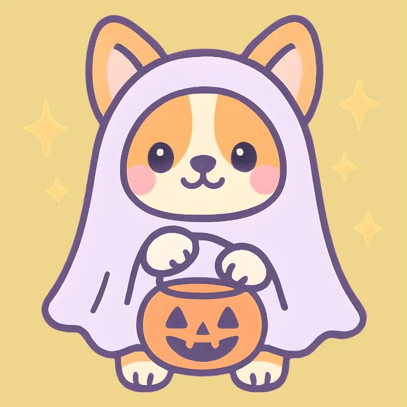Pumpkin Ghost Corgi