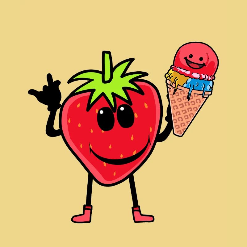 Erdbeerer Erdbeere Eis Eiscrem Eiskrem Kinder