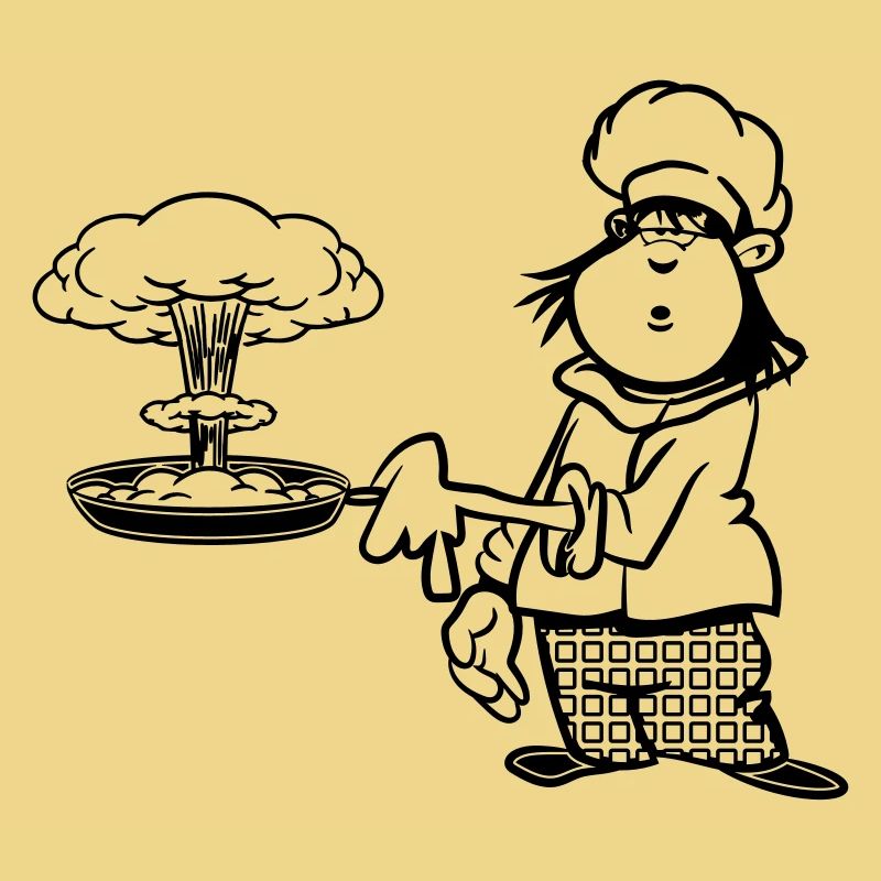 cuisinier drôle champignon de cuisson