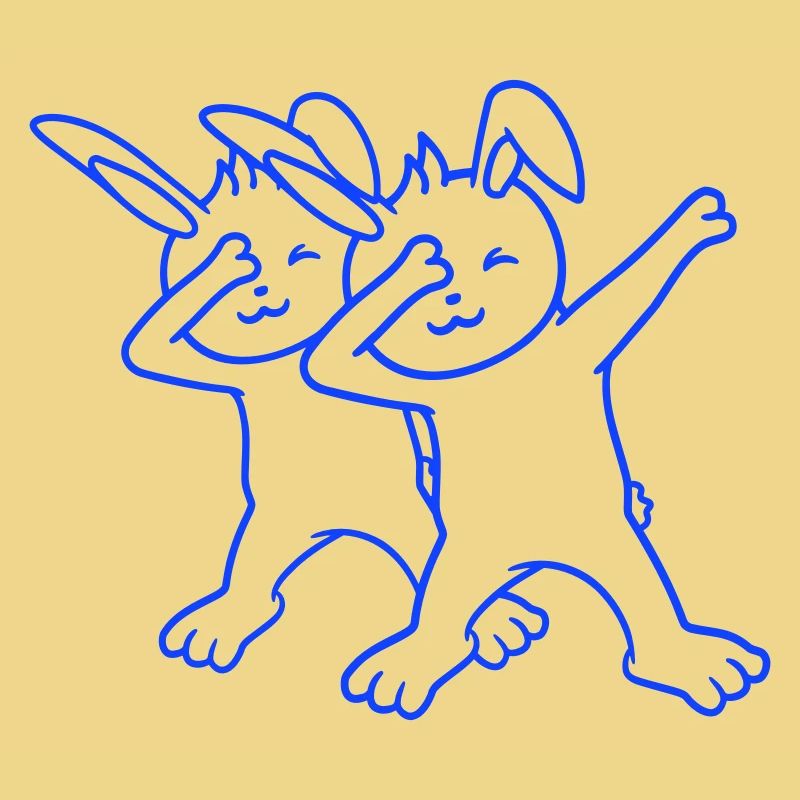 2 Hasen Dabbing Dab Dance Pose Tanzen Freunde Team
