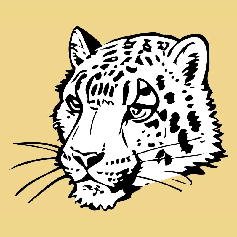 Snow leopard in comic handle