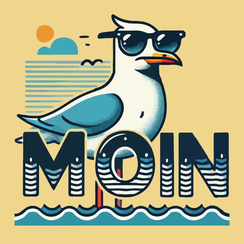 Moin - North German, Low German with a cool seagull