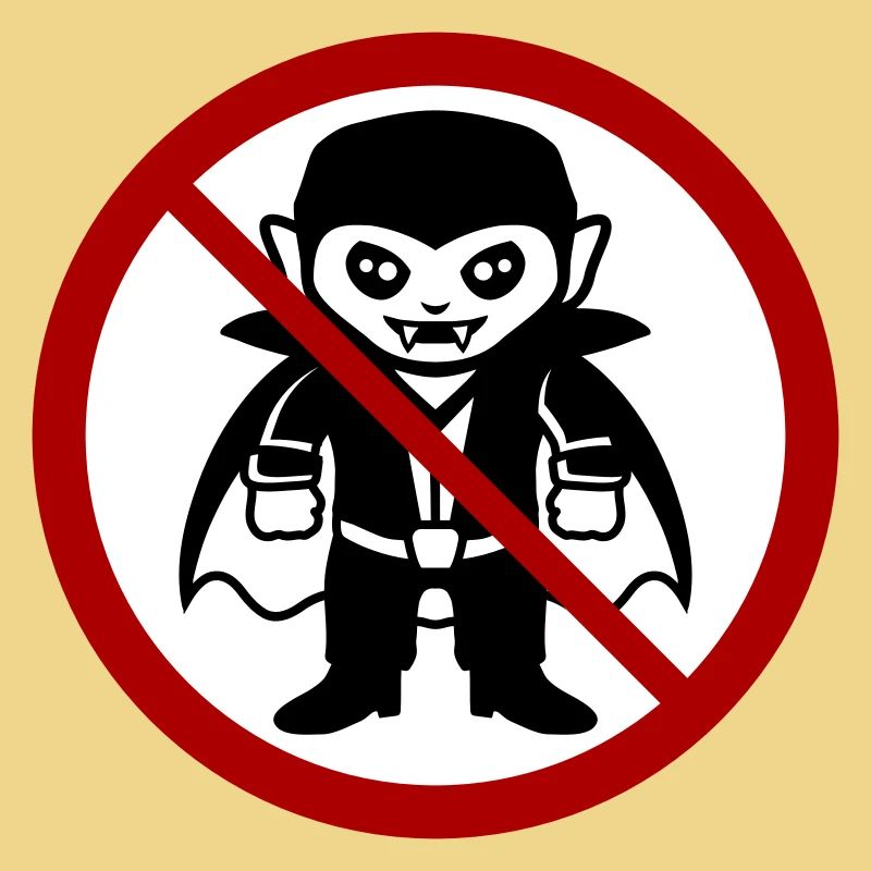 Pas un vampire ! Drôle de panneau d’interdiction Halloween