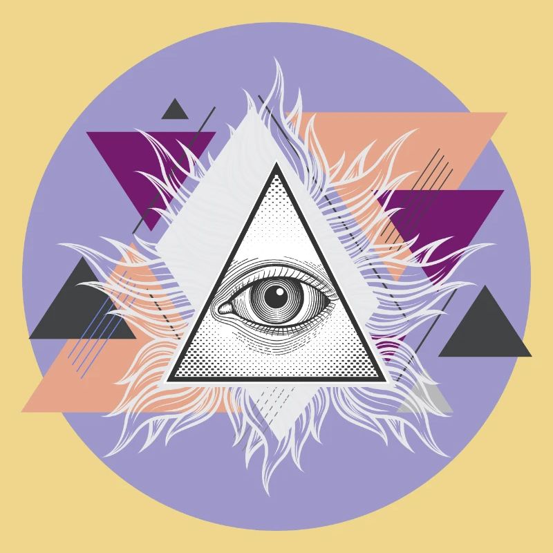 Geometric Triangular Eye with Auras