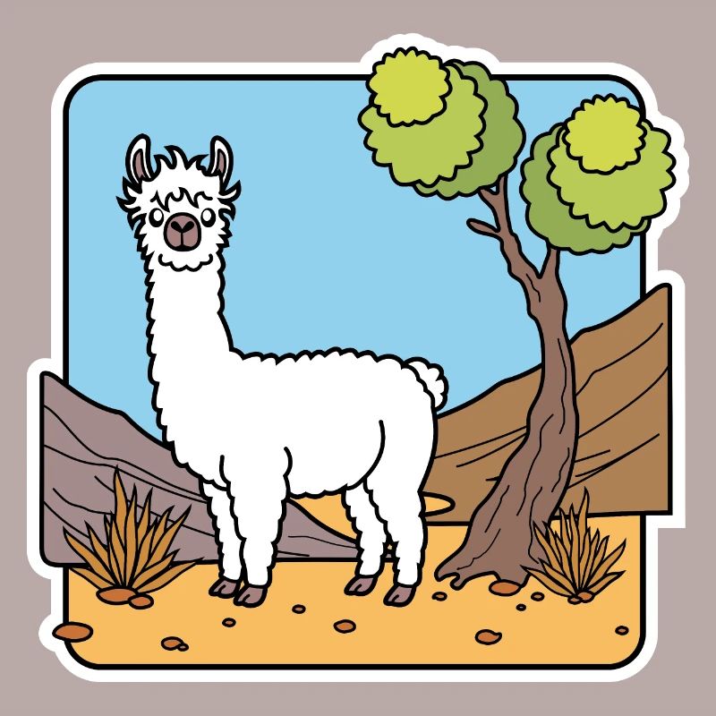 Kuck! Ein weißes Lama! Oder ist das ein Alpaka?