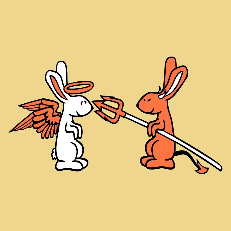 Rabbit Angel Conscience Devil Demon Evil Satan Hell