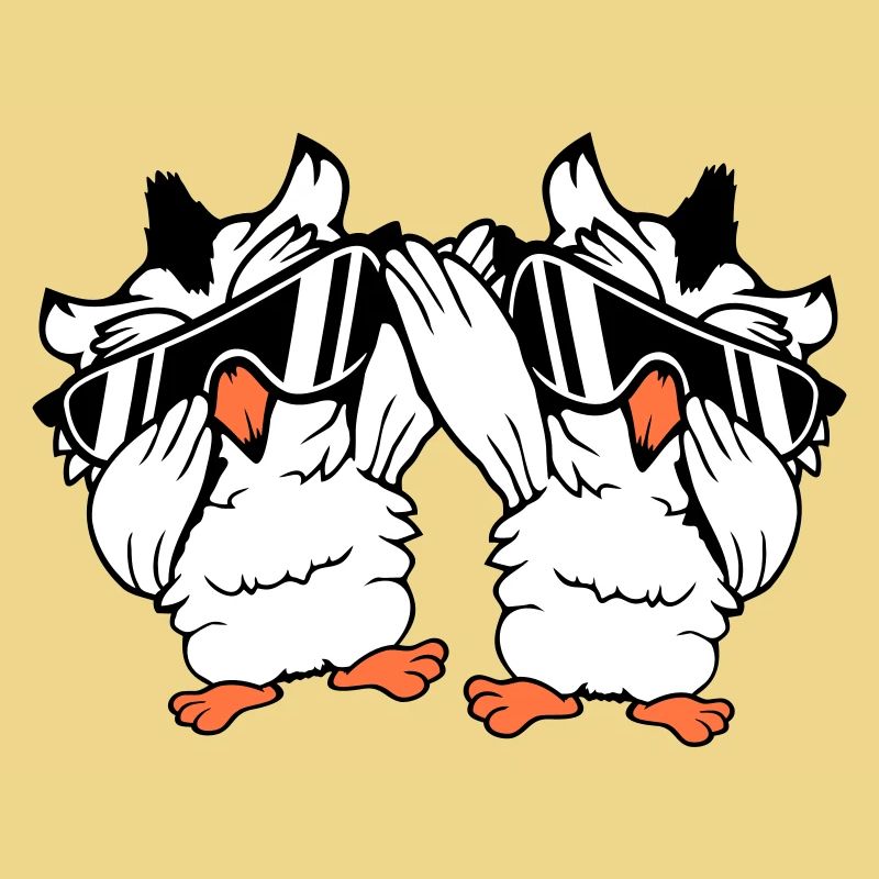 2 Eulen Dabbing Dab Dance Pose Geste Sonnenbrille