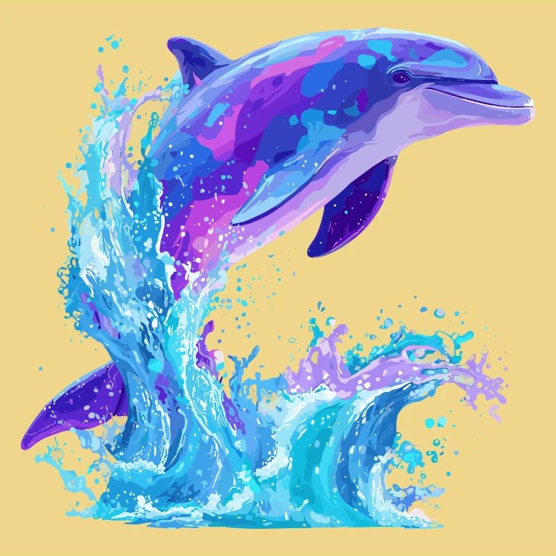 Colored Dolphin Splash