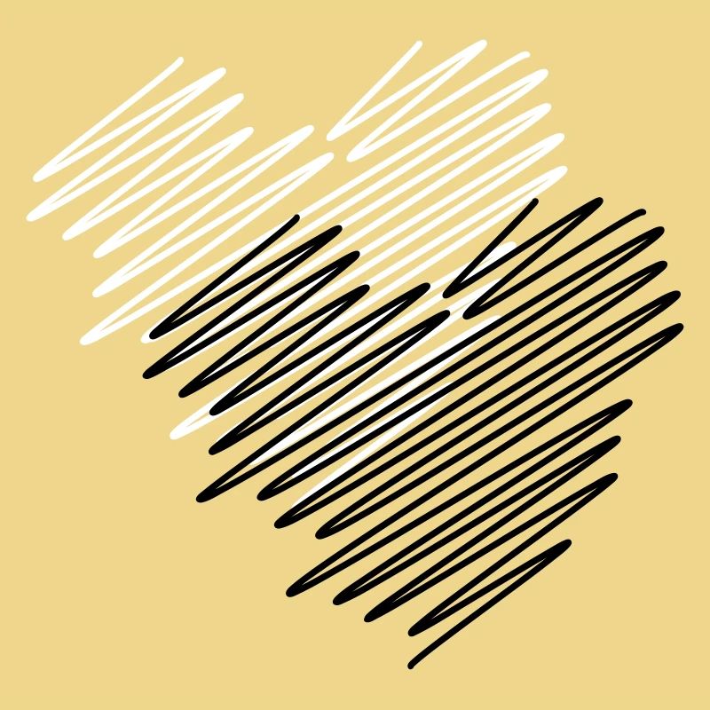 Two Hearts Scribble