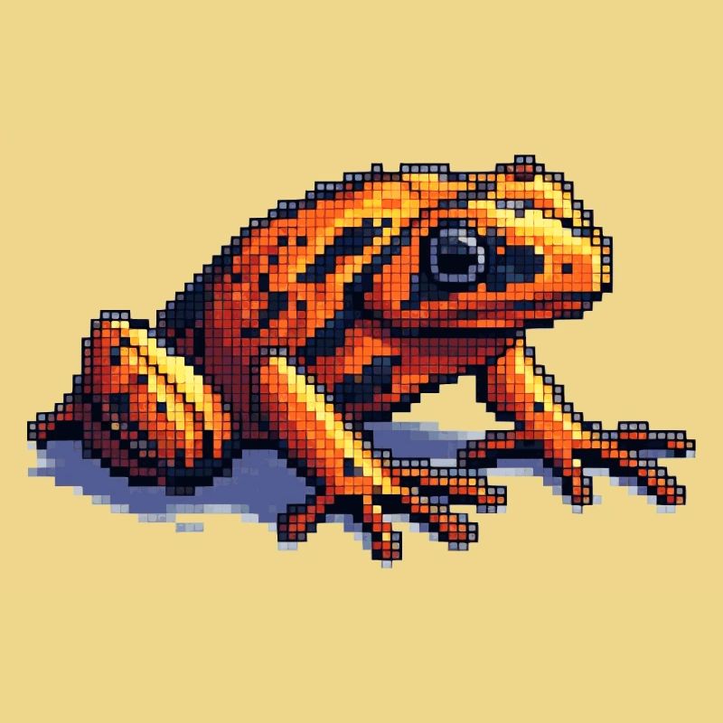 Poison dart frog dans des graphismes rétro pixel cool