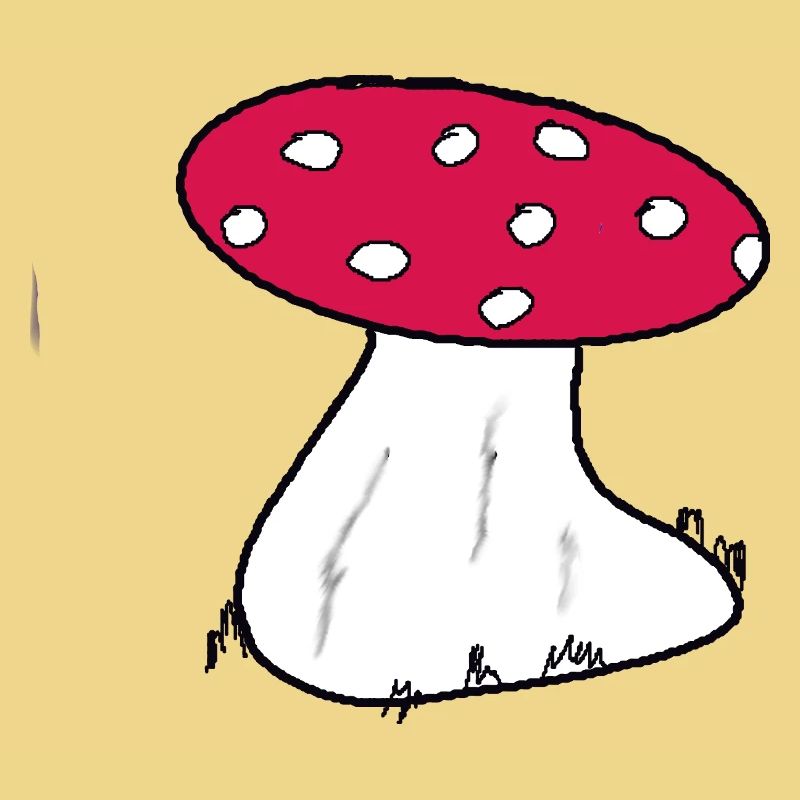 Red Toadstool Cartoon Pattern