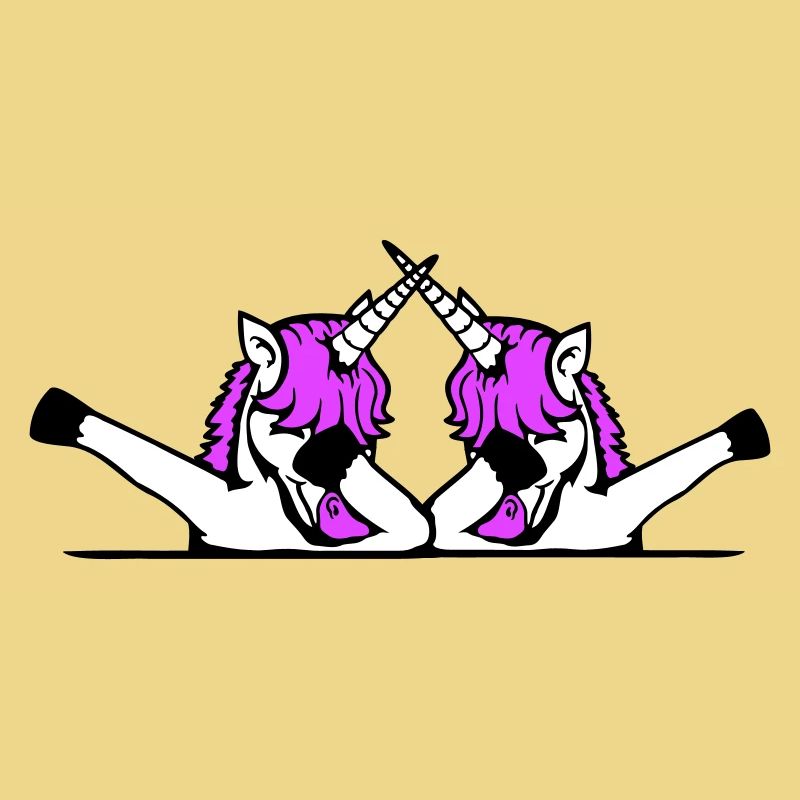 2 Einhörner Dabbing Dab Tanz Party Pose Geste Team