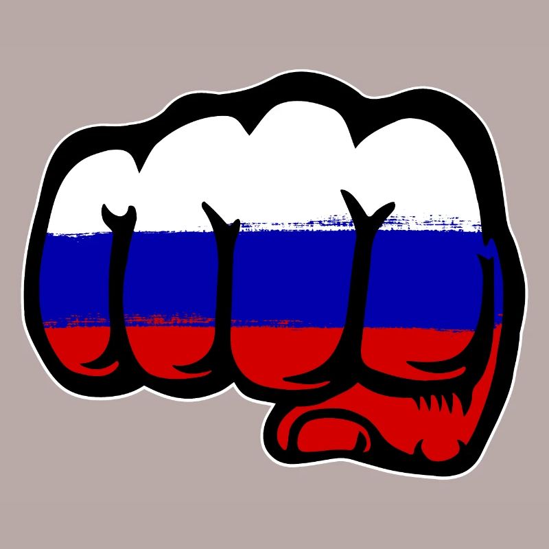 Drapeau de la Russie main poing