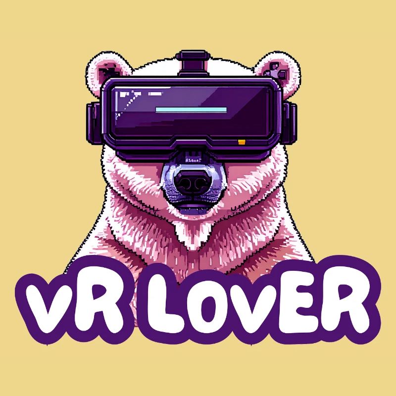 VR Bär mit Virtual Reality Brille