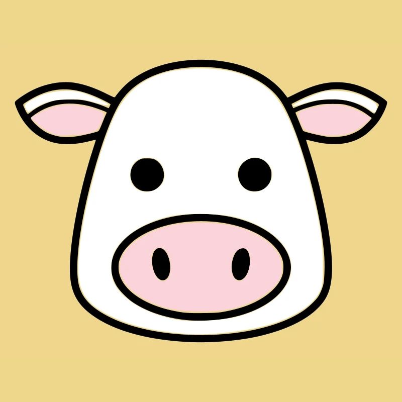 Süßer Kuh Kopf Gesicht Comic Vektor