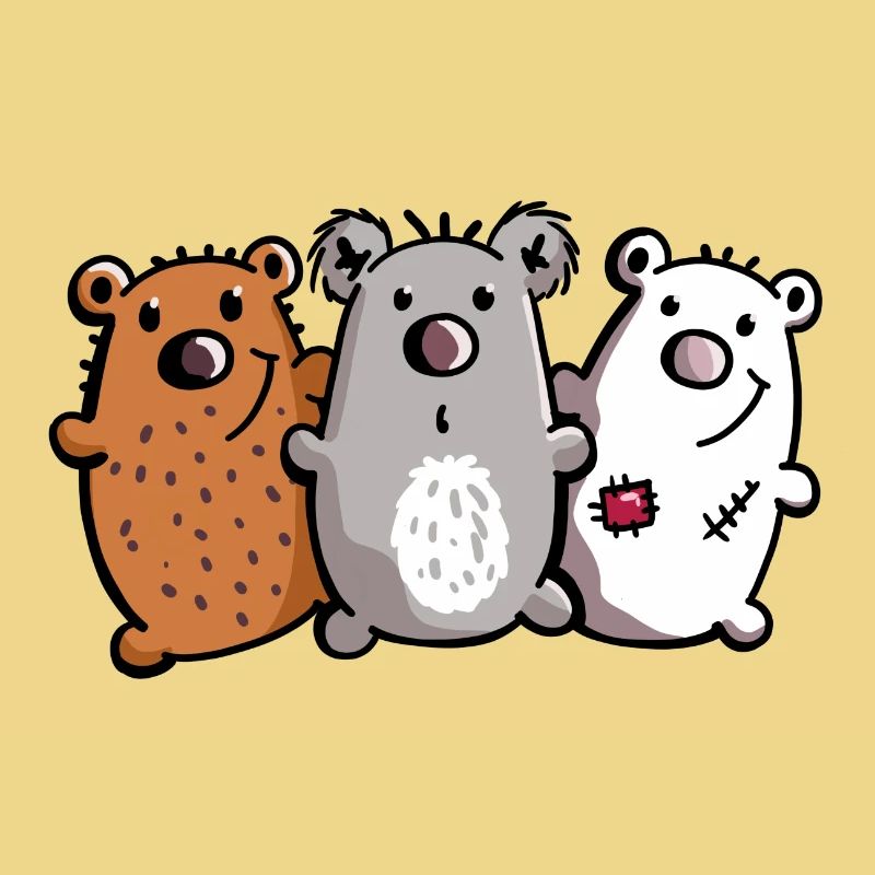 Bären Trio - Bärchen - Koala - Eisbär - Braunbär
