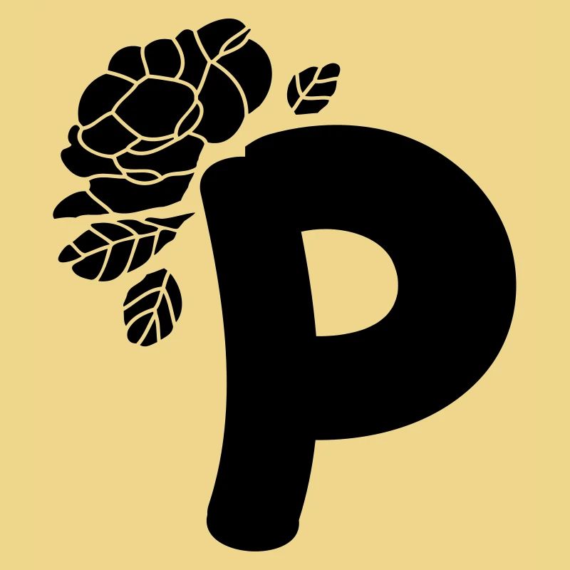 AlphabetBuchstabe P mit Blume