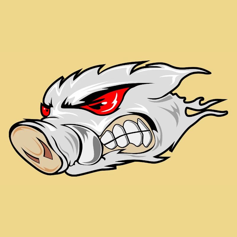 Fiery Boar Head Emblem
