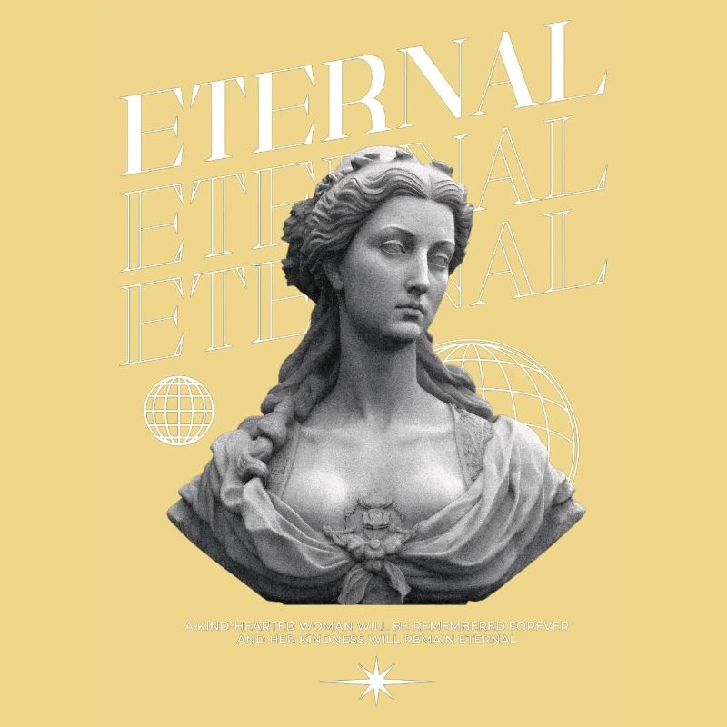 Bonté éternelle : Statue, collage globe