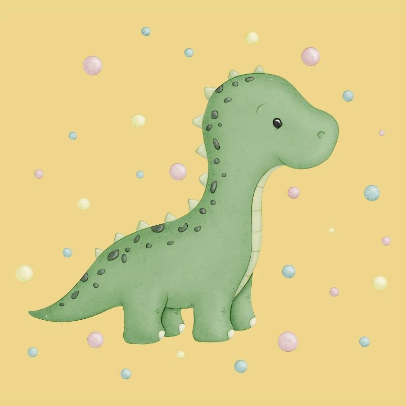 dino mignon avec des points