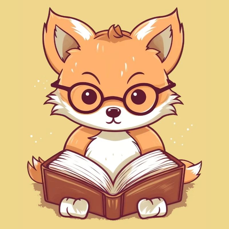 Süßer Fuchs liest ein Buch