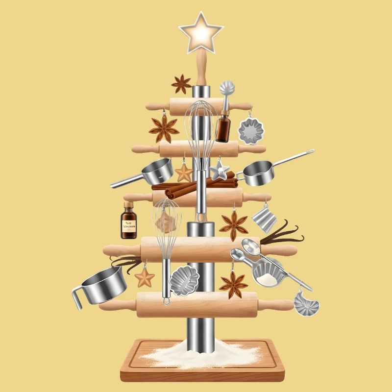 Kitchen tree made of baking tools