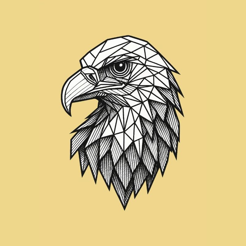 Geometric Eagle Head – Line Art