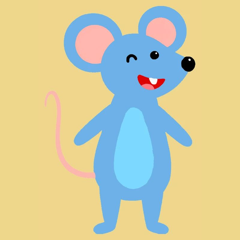 Zwinkernde blaue Maus