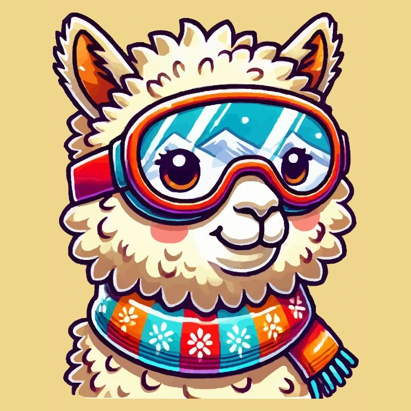 Llama Comic Ski Goggles