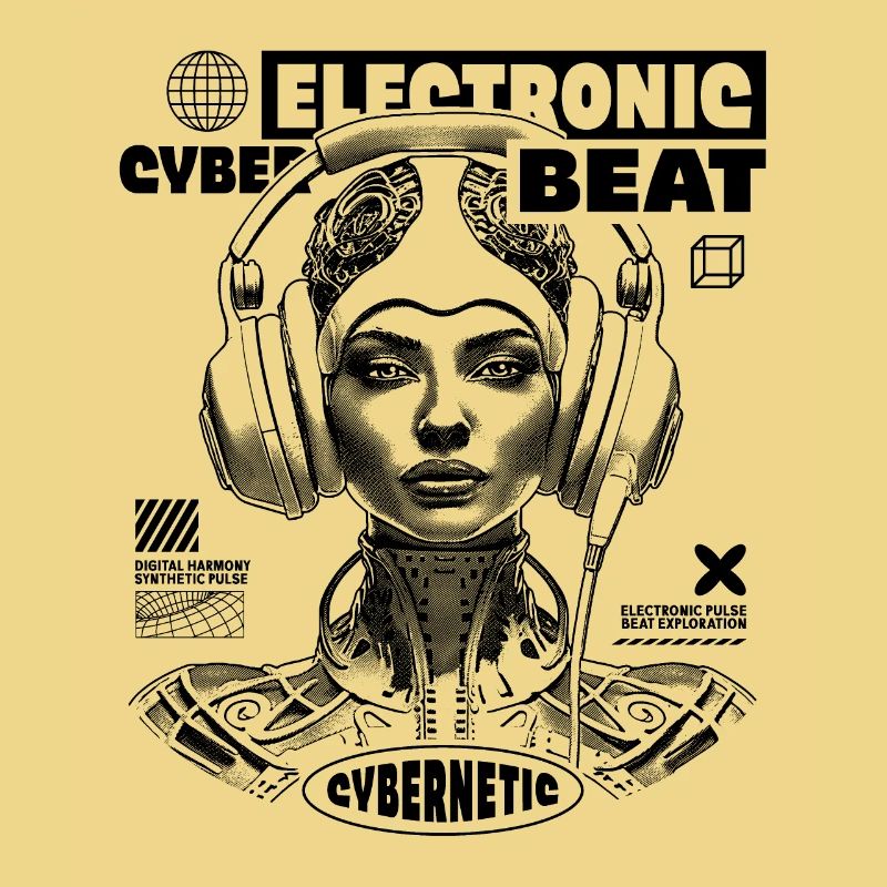 Futuristic Space Woman Shirt for Techno Freaks