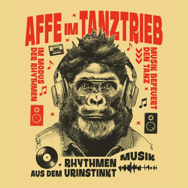 Gorilla Vibes Shirt: Glasses & Headphone Look