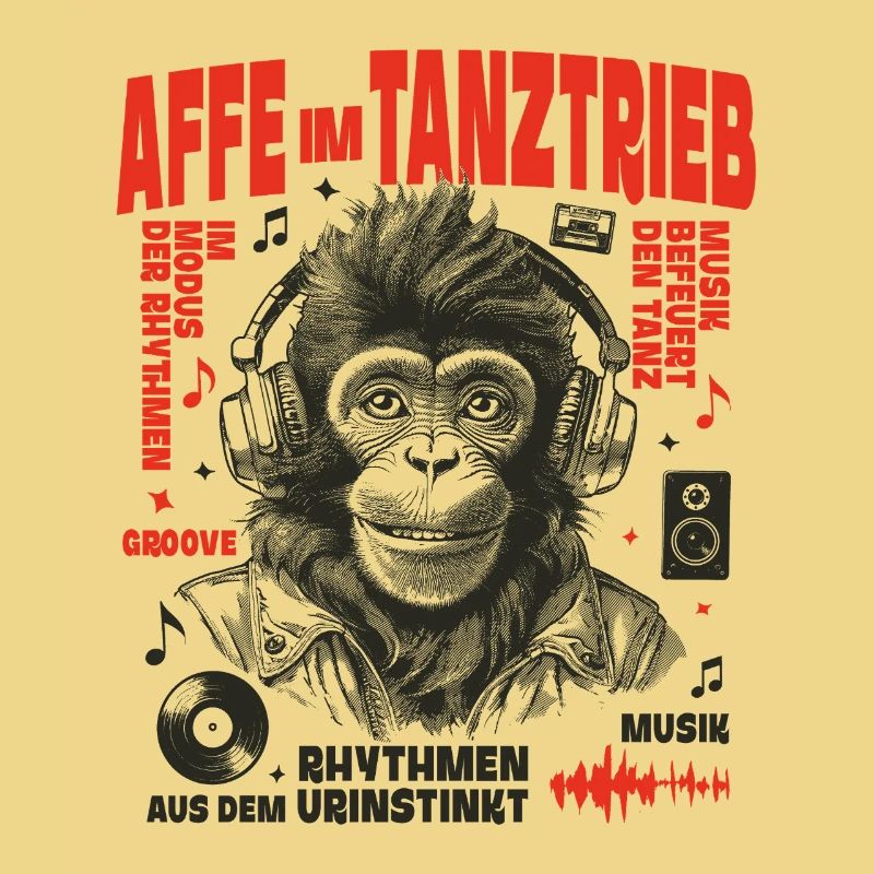 Monkey Beats Shirt : Fête de rue avec écouteurs