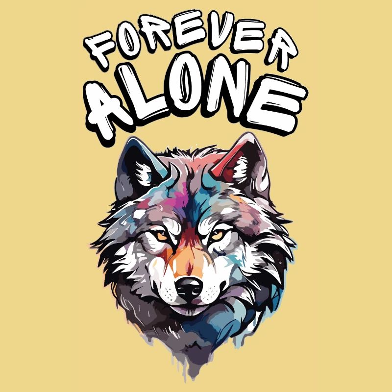 A colourful wolf portrait with a message