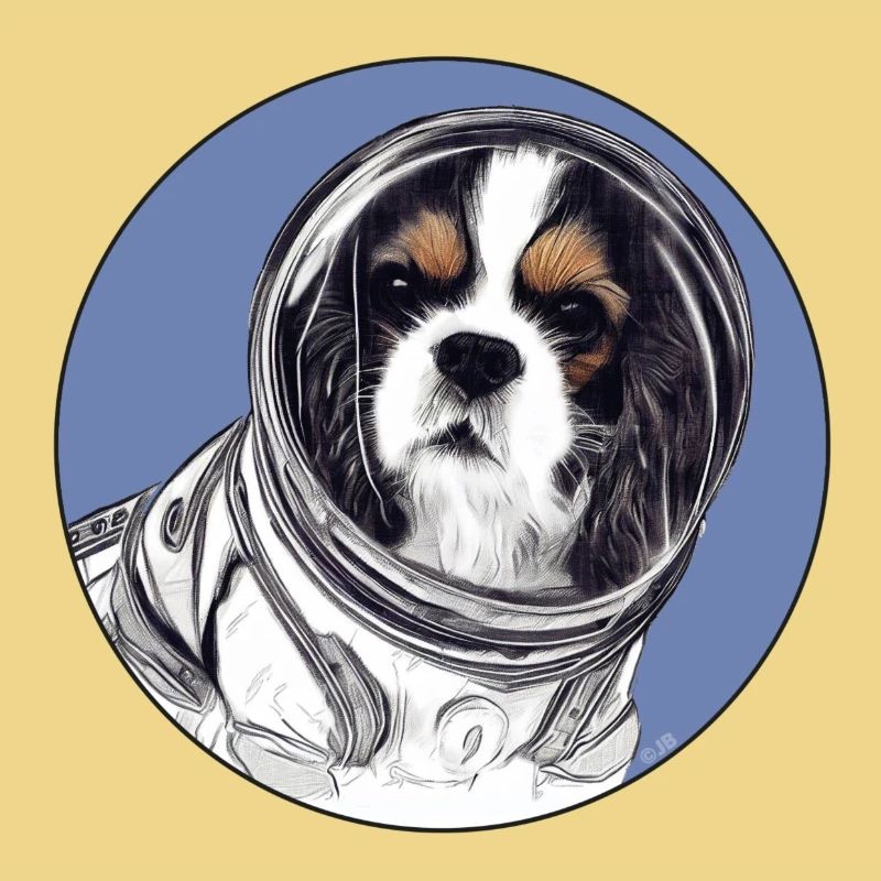 King Charles Cavalier Spaniel dans l’espace