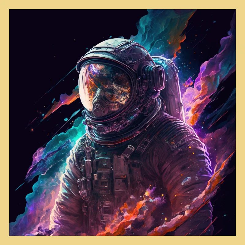 Astronaute dans la nébuleuse de l’espace