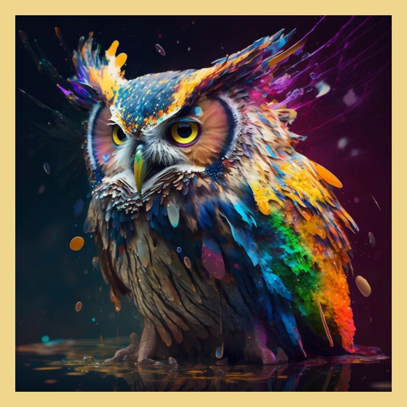 Colored owl, unique design