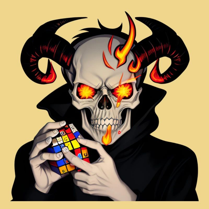 Horned skull | Solving his cursed puzzle cube