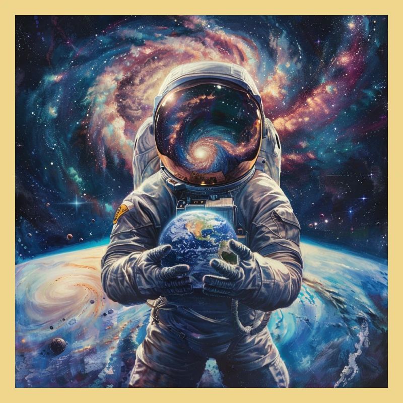 Astronautes Galaxie Espace Planète Espace Conception Spatiale