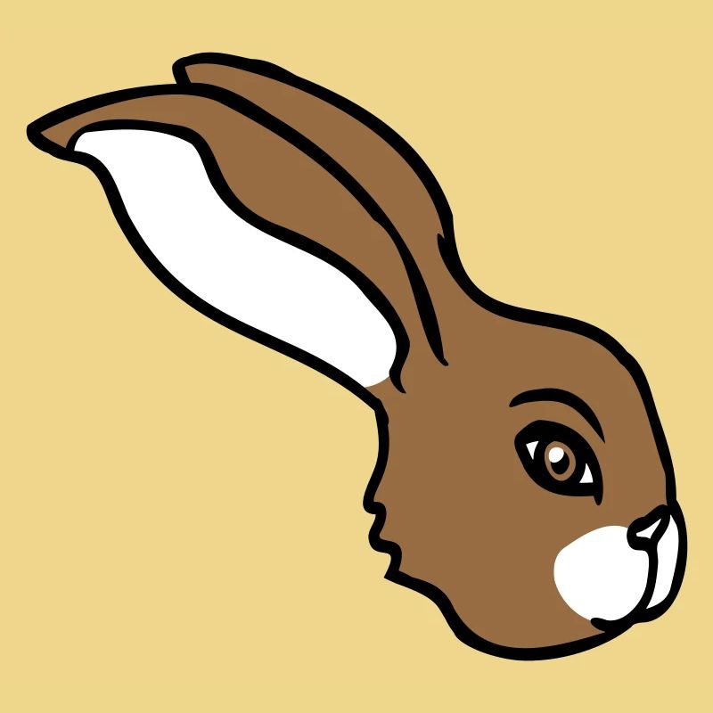 Bunny face peeking sideways profile side view