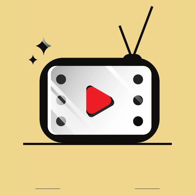 Retro TV Play Button Pattern