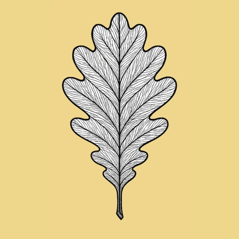 Monochromes Eichenblatt-Design