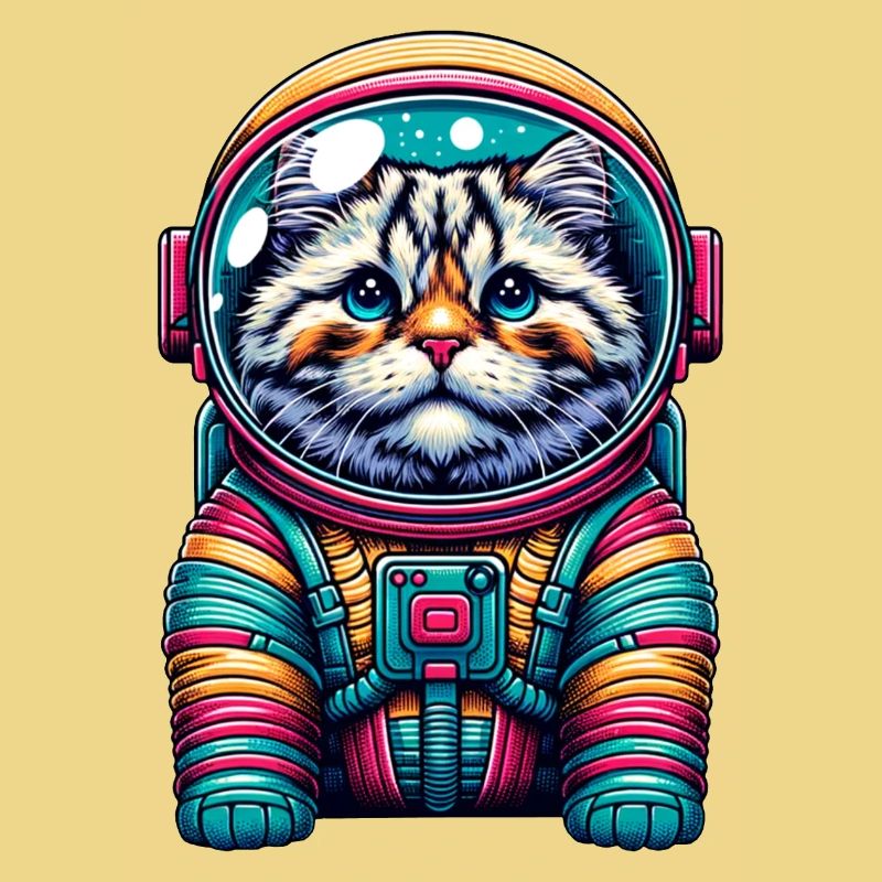 Petit chat mignon comme astronaute astronaute