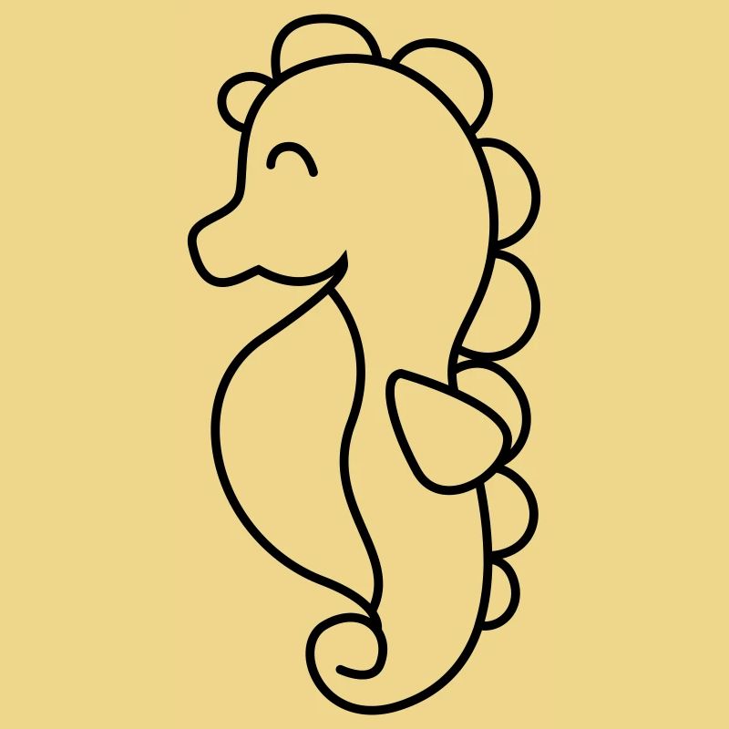 Seepferd Comic Illustration
