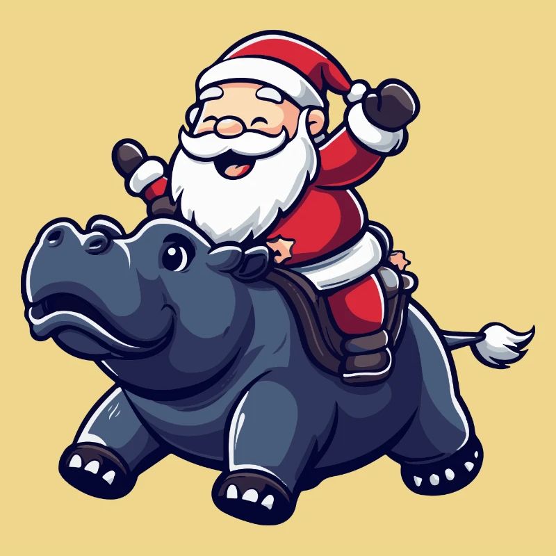 Nilpferd Weihnachtsmann
