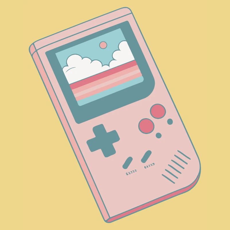 Console rétro pastel
