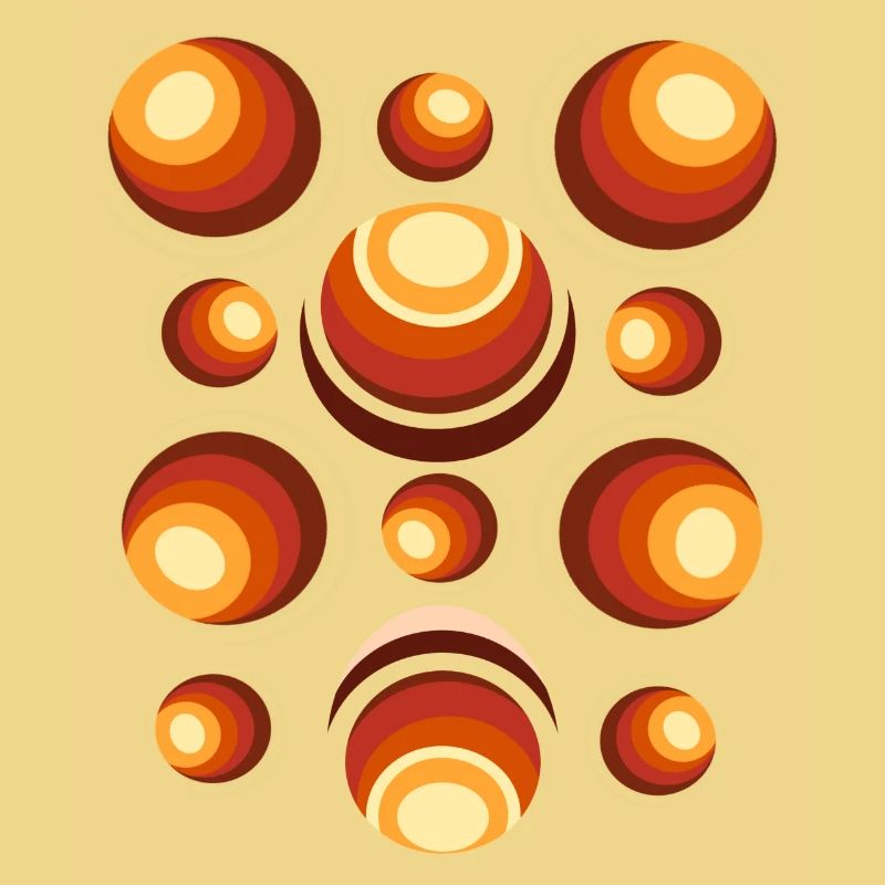 Retro Circle Pattern 70s Crescent